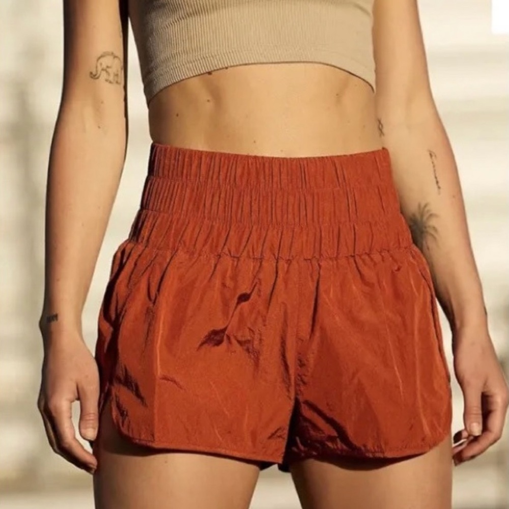 Free People Movement The Way Home Rust Burnt Orange Athletic Shorts